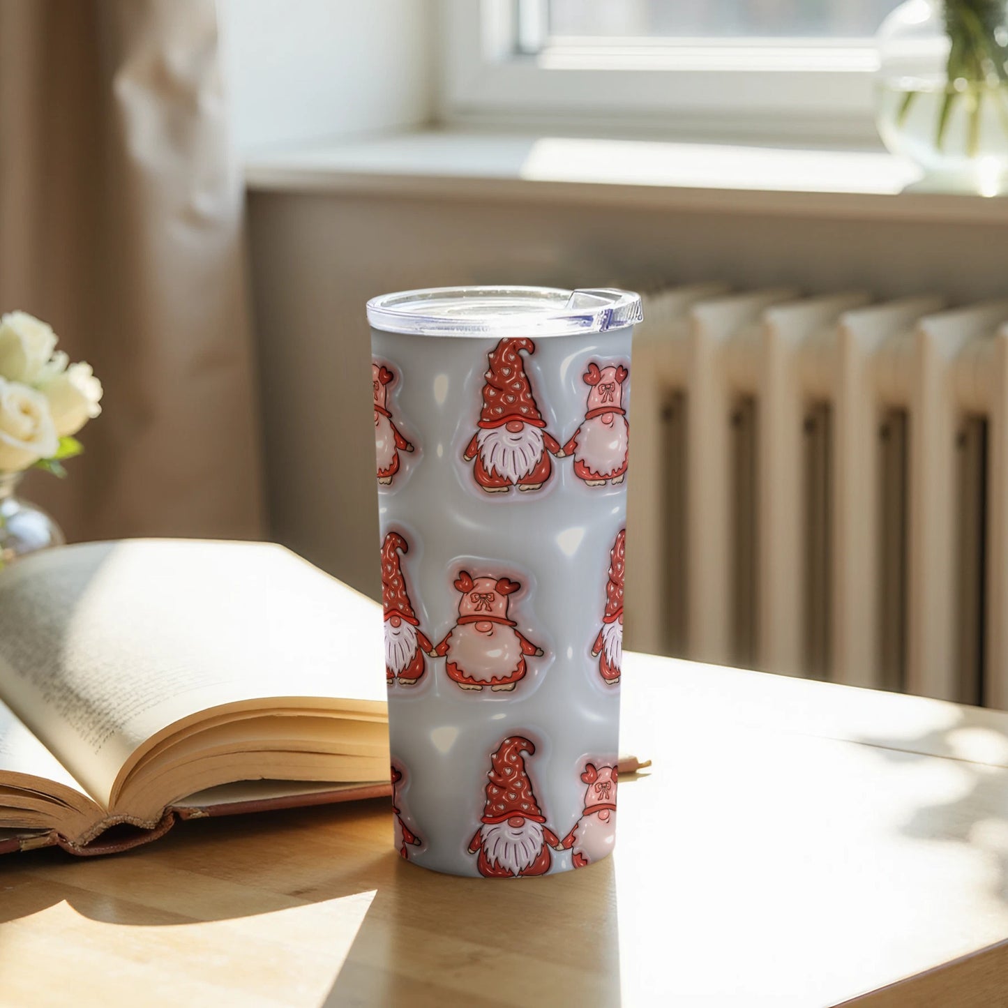 Cute Santa Gnomes Patterned Insulated Tumbler