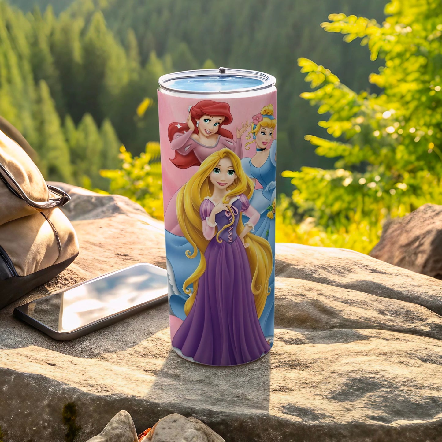 Colorful Disney Princess Themed Tumbler for Kids