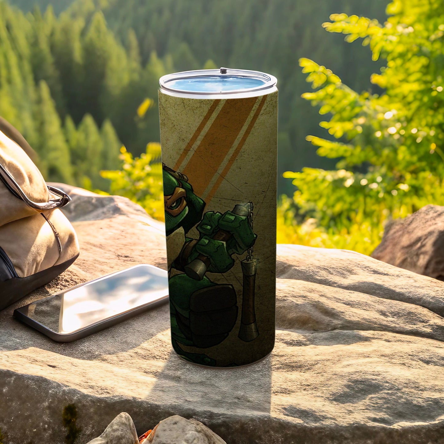 Ninja Comic Inspired Art on Stainless Steel Tumbler