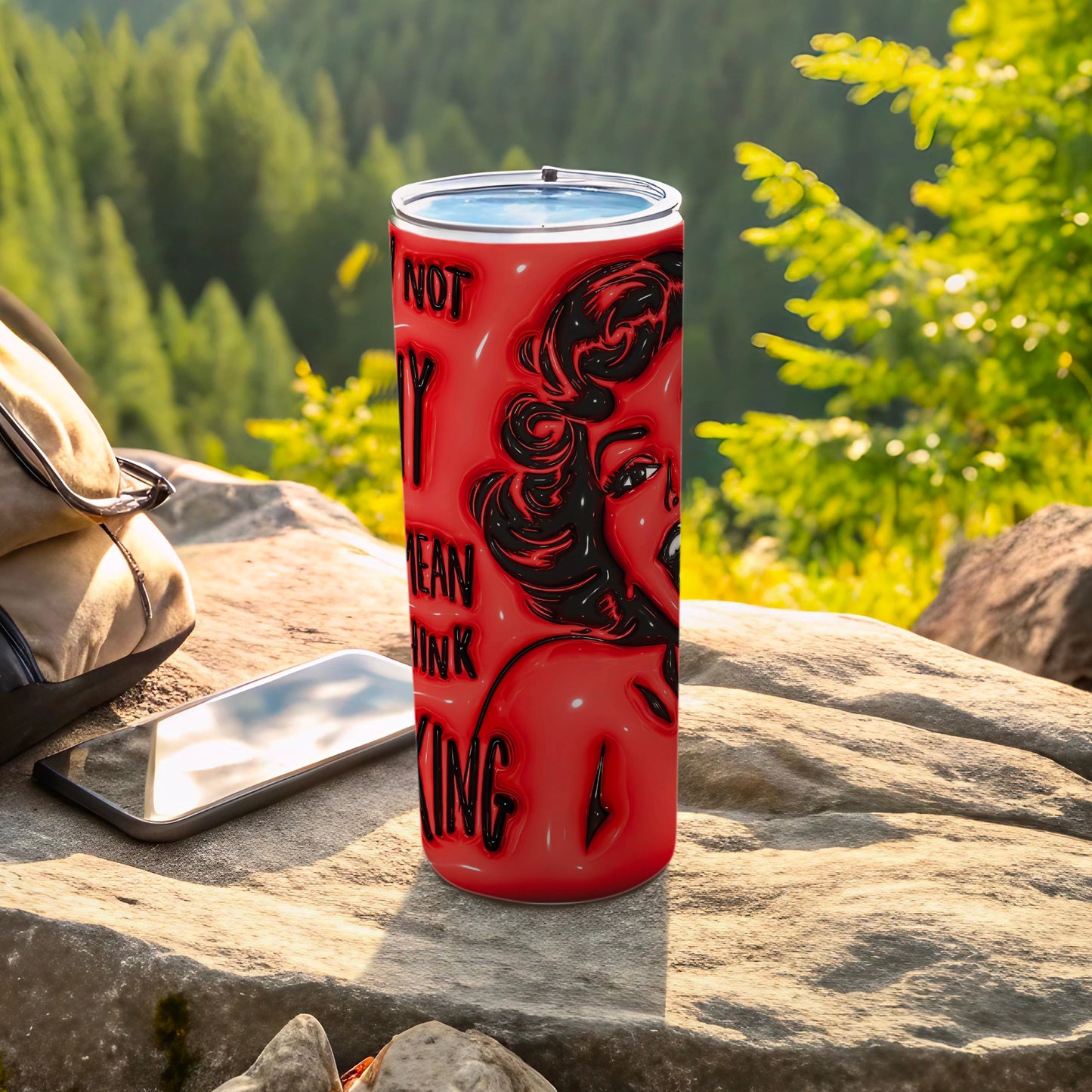Red Marilyn Monroe Style Woman Design Funny Text Tumbler product type