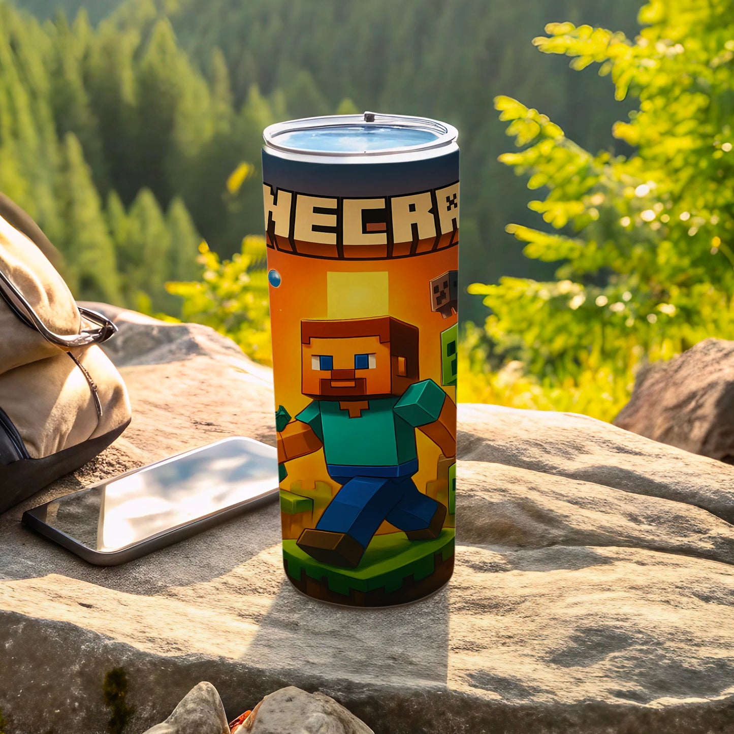 Vibrant Minecraft Themed Outdoor Tumbler Cup
