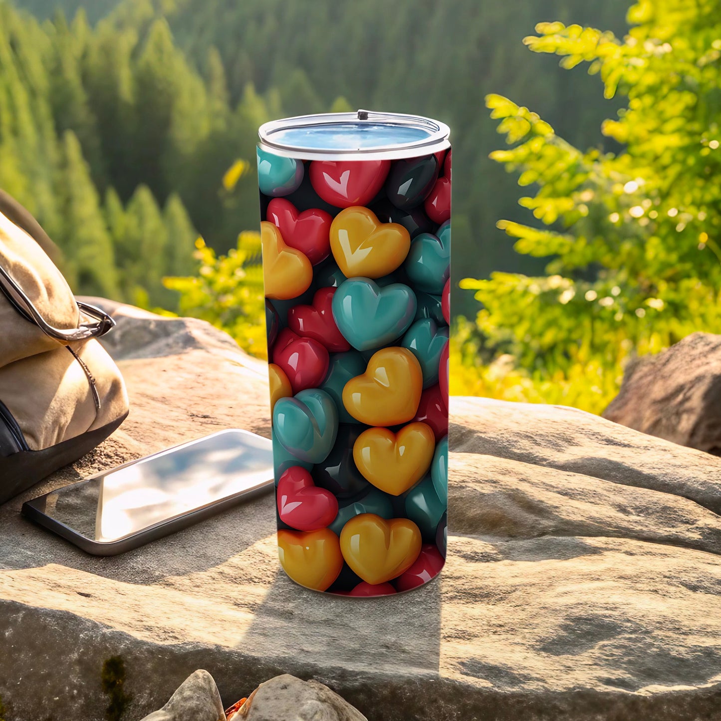 Colorful Heart Pattern Tumbler Love Design product type