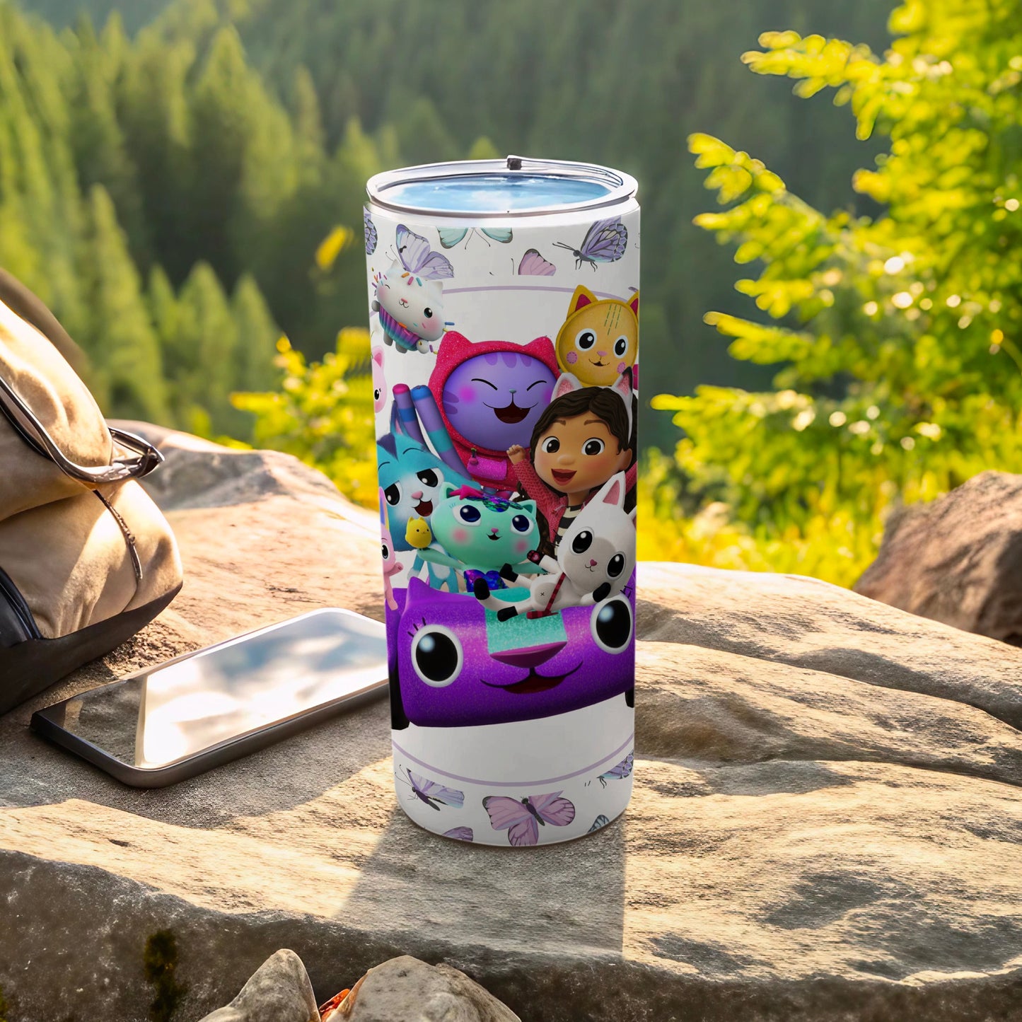 Colorful Characters on Outdoor Adventure tumbler