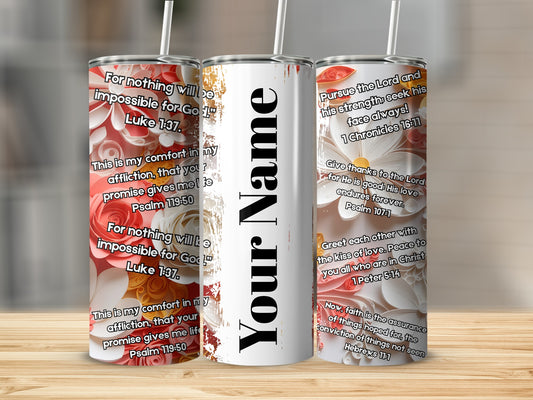 Personalized Inspirational Bible Verse Tumbler Flask