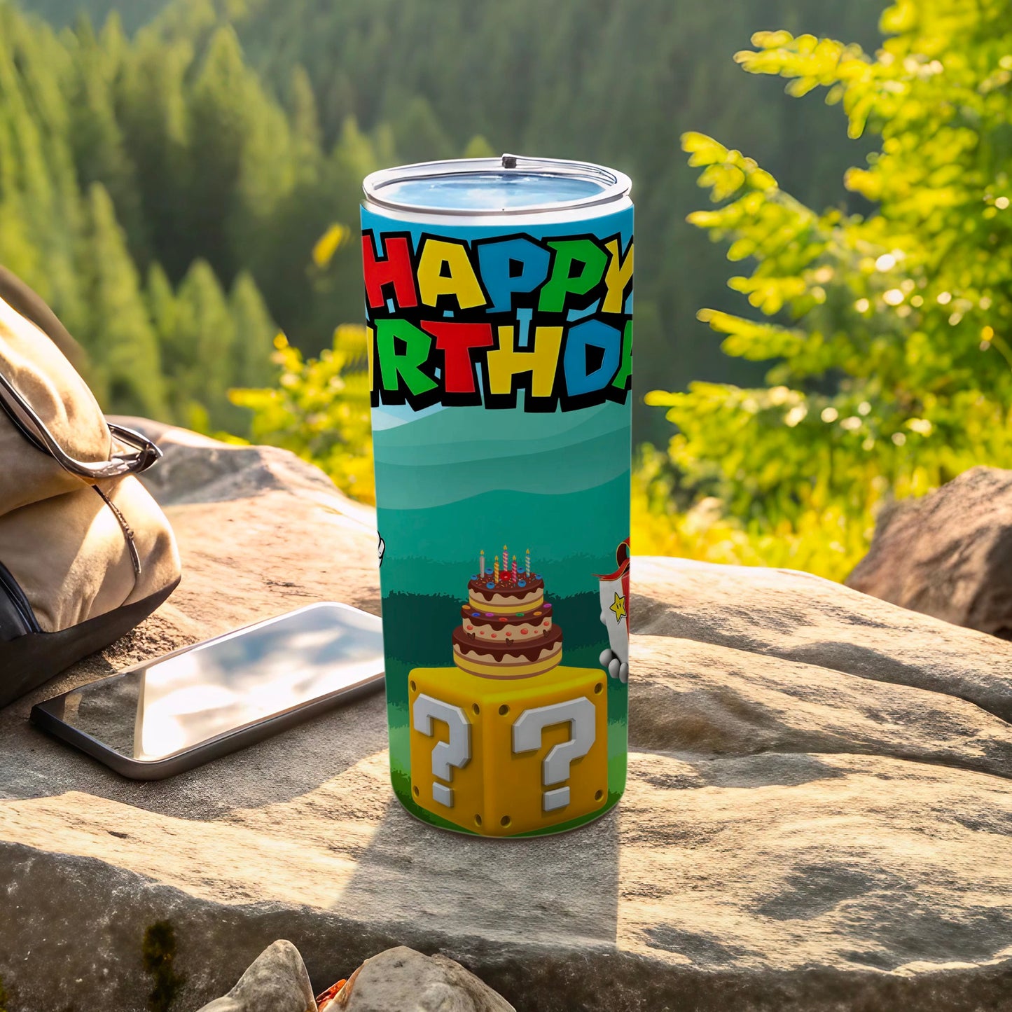 Colorful Happy Birthday Theme Tumbler for Celebrations