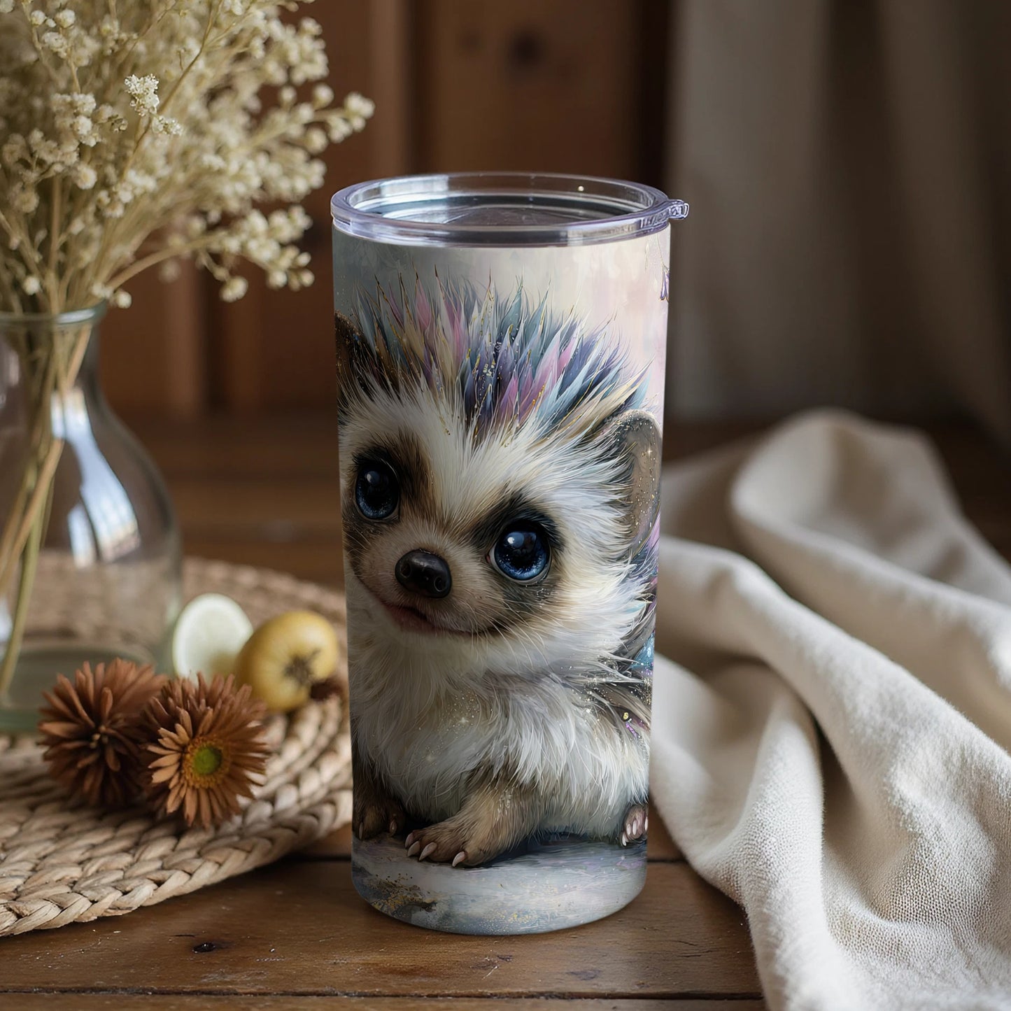 Cute Hedgehog with Artistic Style Tumbler
