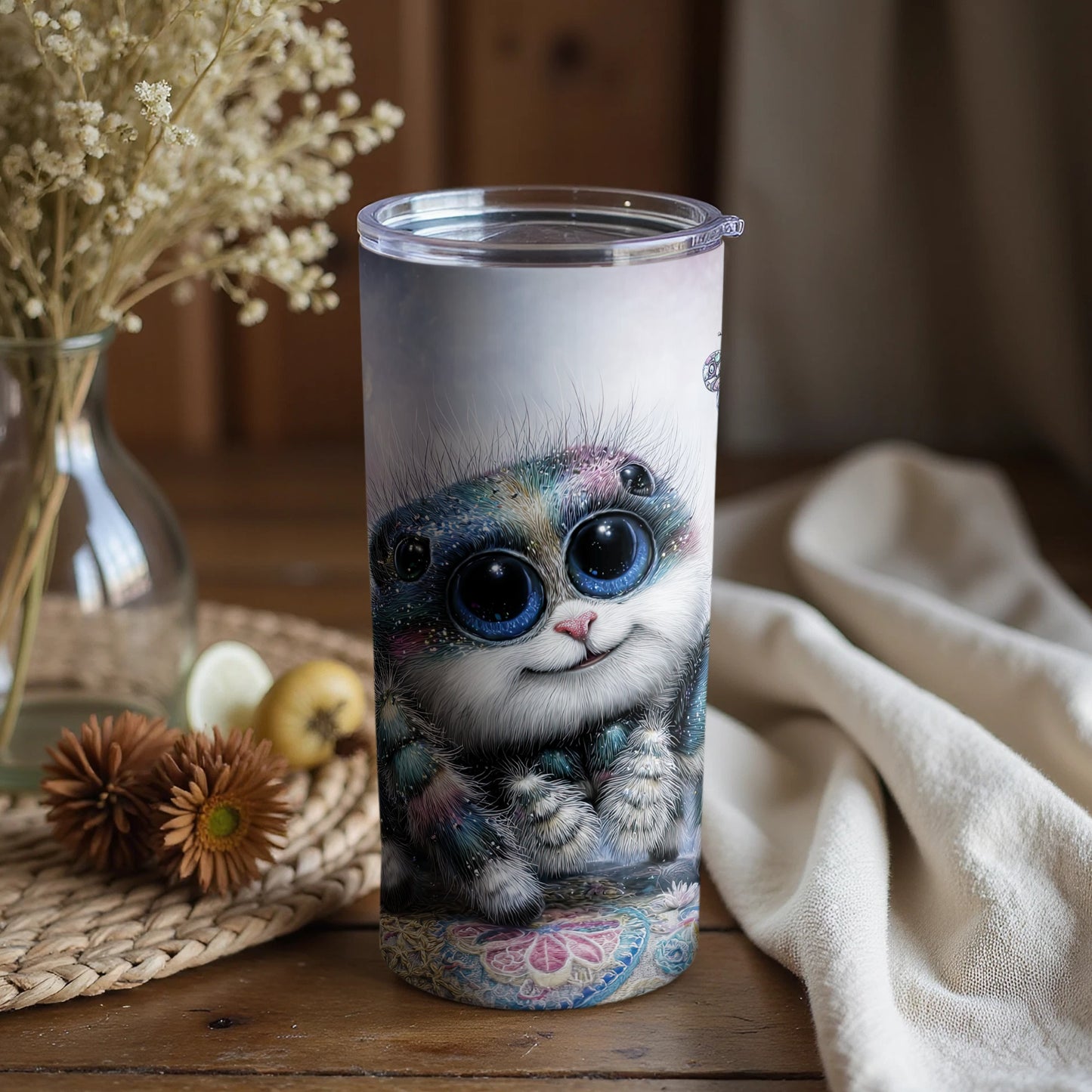 Adorable Cartoon Inspired Drink Tumbler with Lid