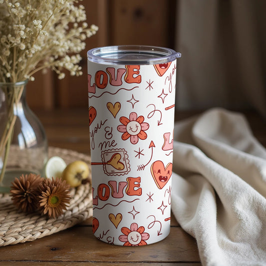 Love You and Me Decorative Tumbler Cup Gift