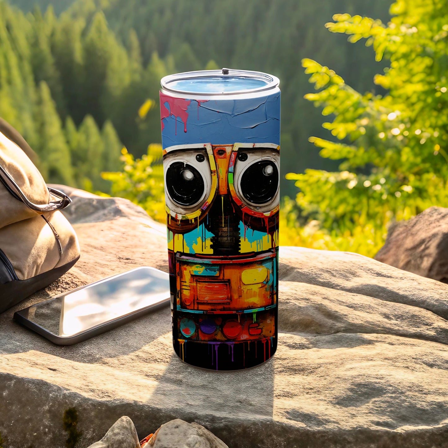 Colorful Robot Art Design Insulated Tumbler Cup