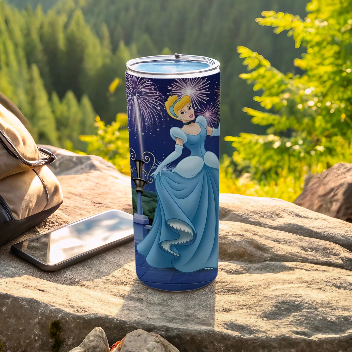 Cinderella Insulated Tumbler with Fireworks Scene