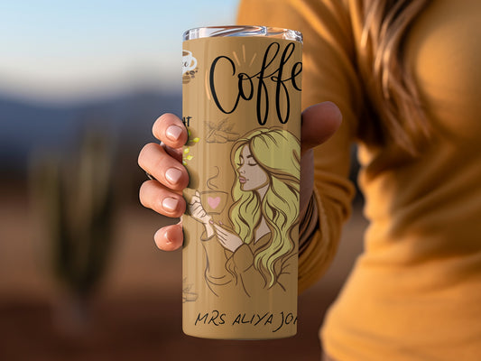 Customizable Coffee Themed Travel Tumbler Cup