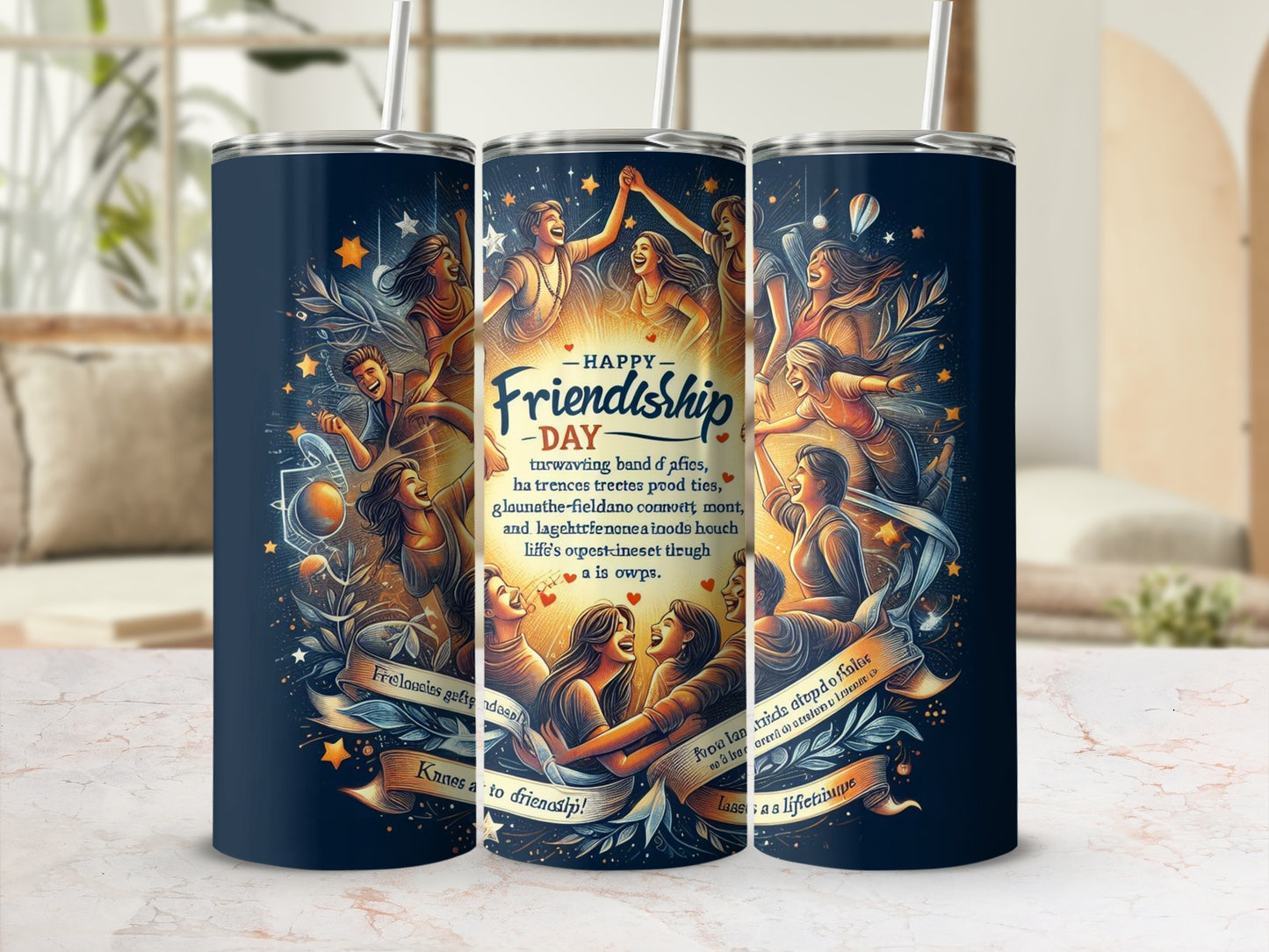 Happy Friendship Day Celebratory Tumbler Gift