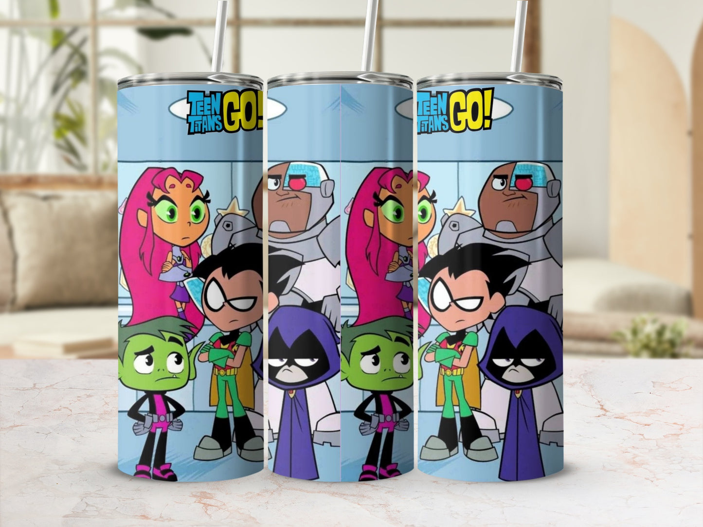 Teen Titans Go Characters Colorful Tumbler