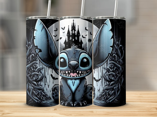 Cute Blue Cartoon Character Halloween Themed Tumbler