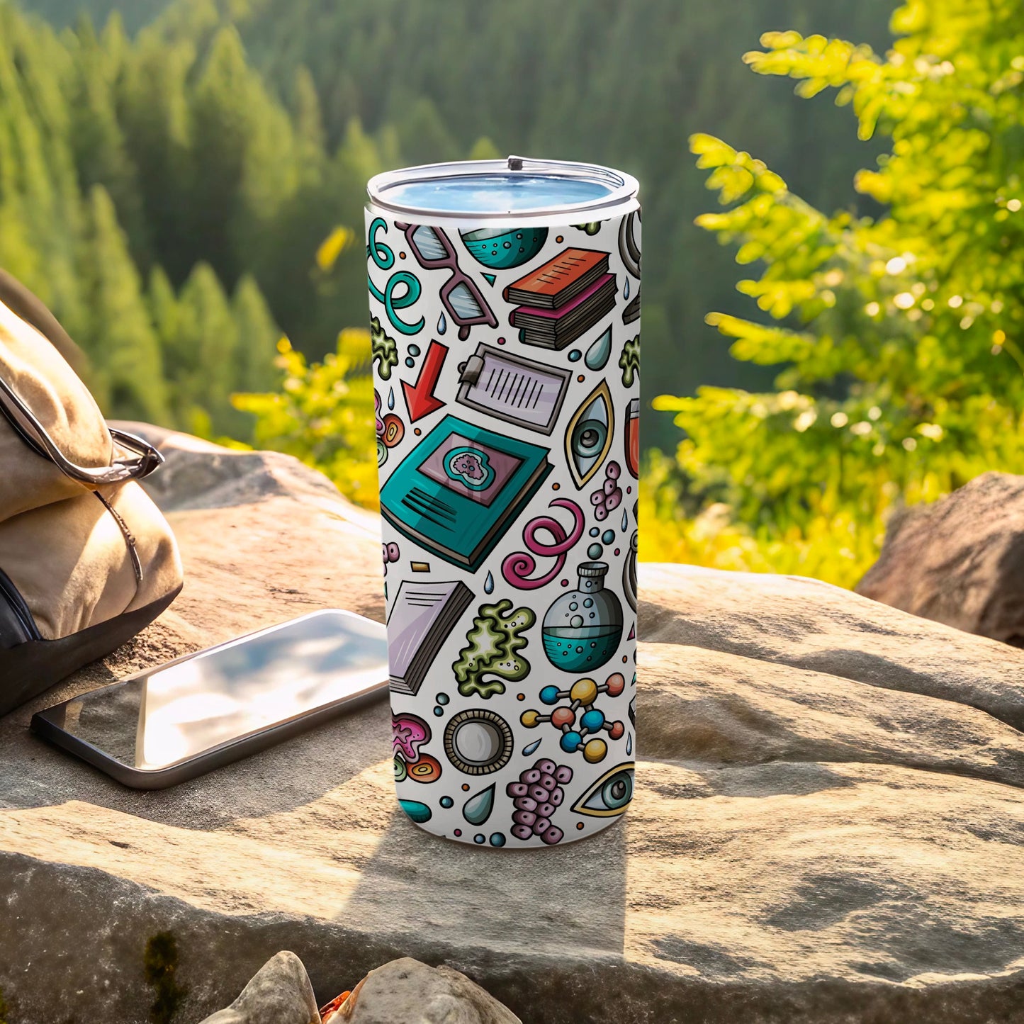 Vibrant Colorful Science Themed Insulated Tumbler