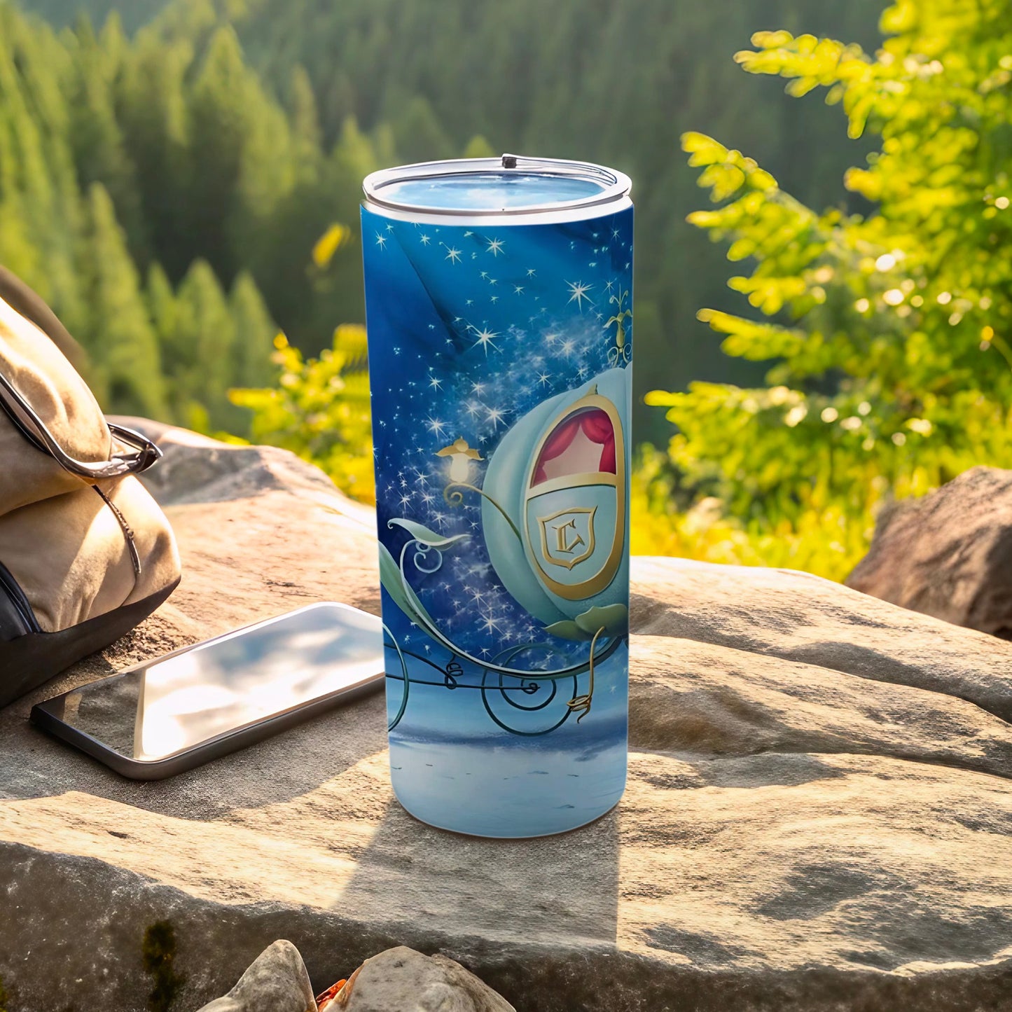 Enchanted Carriage Design Tumbler for Outdoor Adventures
