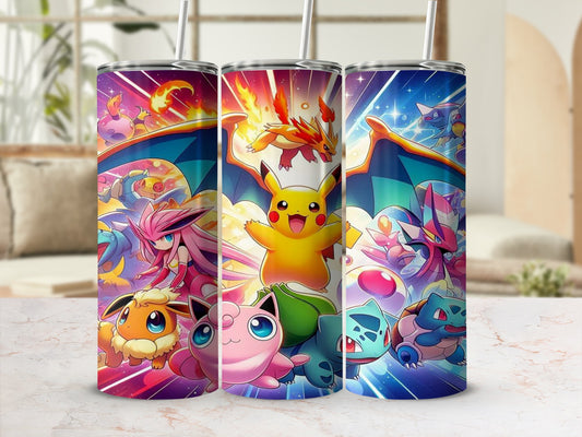 Colorful Anime Creature Themed Tumbler Cup