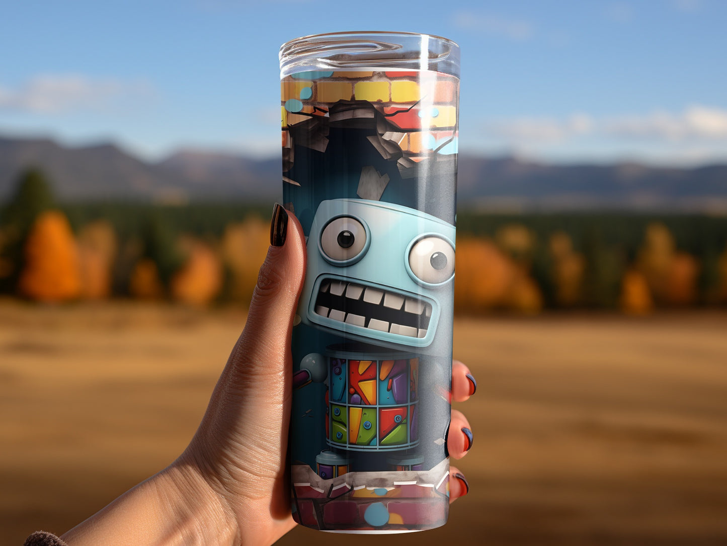 Colorful Robot Design Tumbler for Drinks