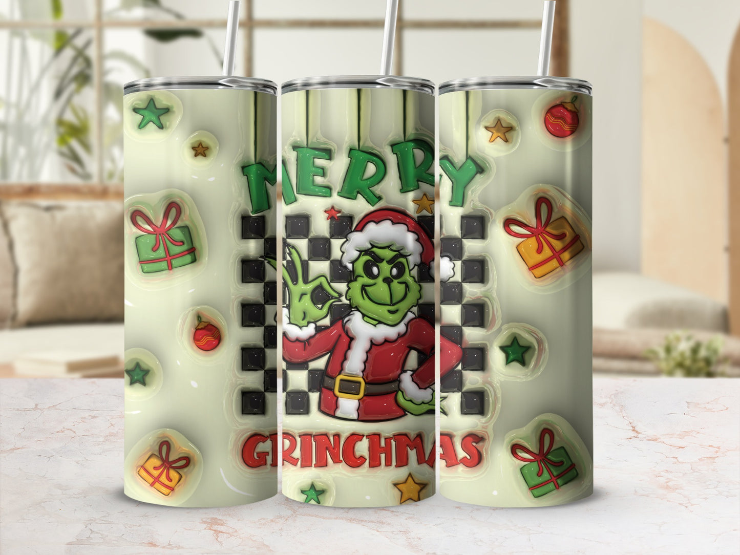 Merry Grinchmas Christmas Design Tumbler