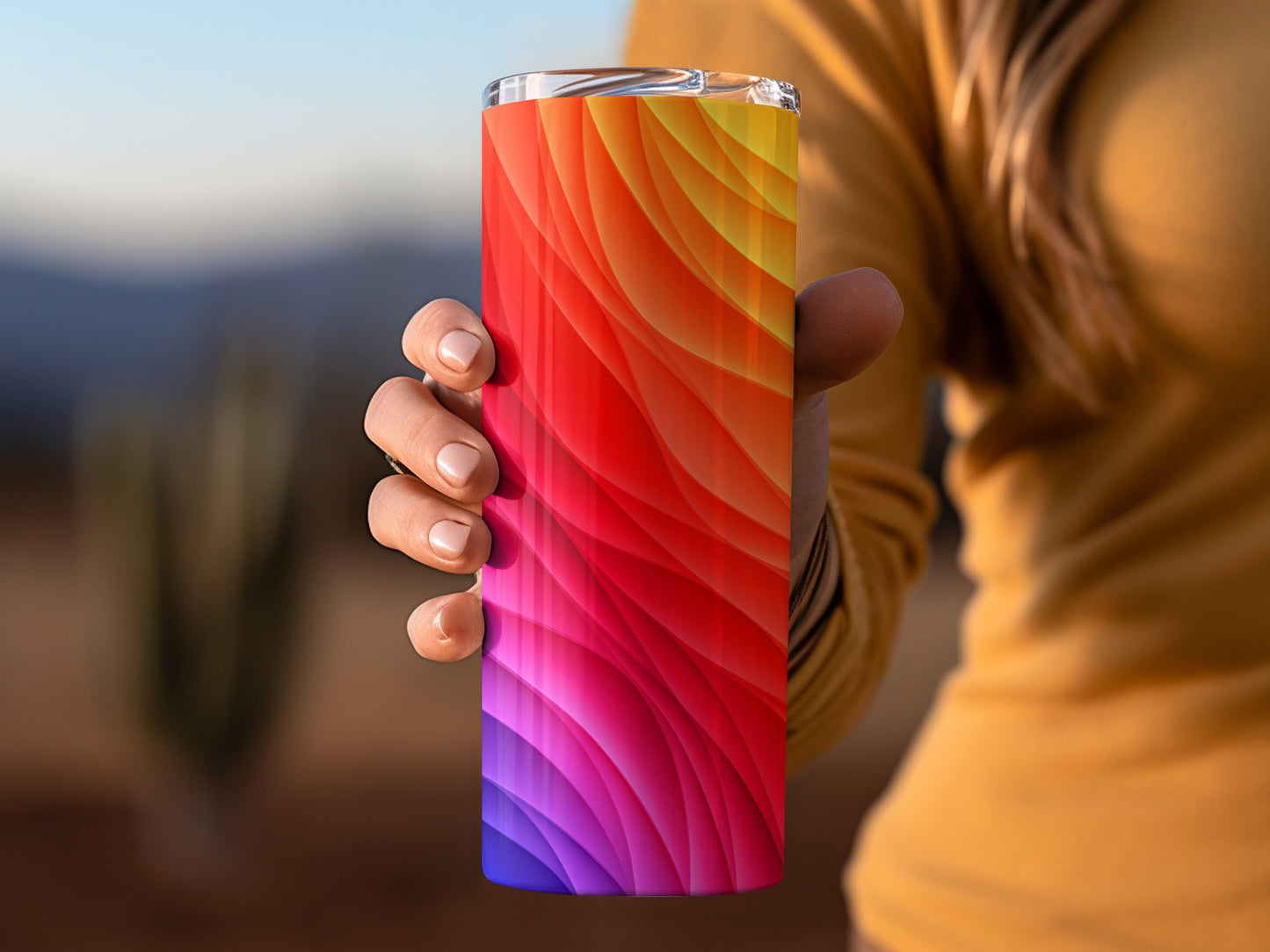 Rainbow Wave Colors Fluid Texture Gradient Tumblers
