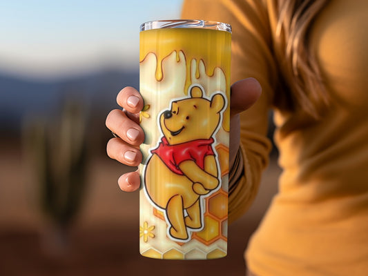 Winnie the Pooh Drip Flowers Honeycomb Fun Design Tumblers