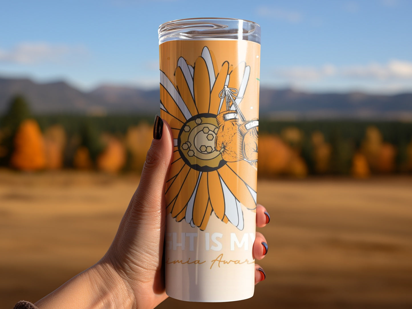 Bright Sunflower and Boxing Gloves Design Tumbler