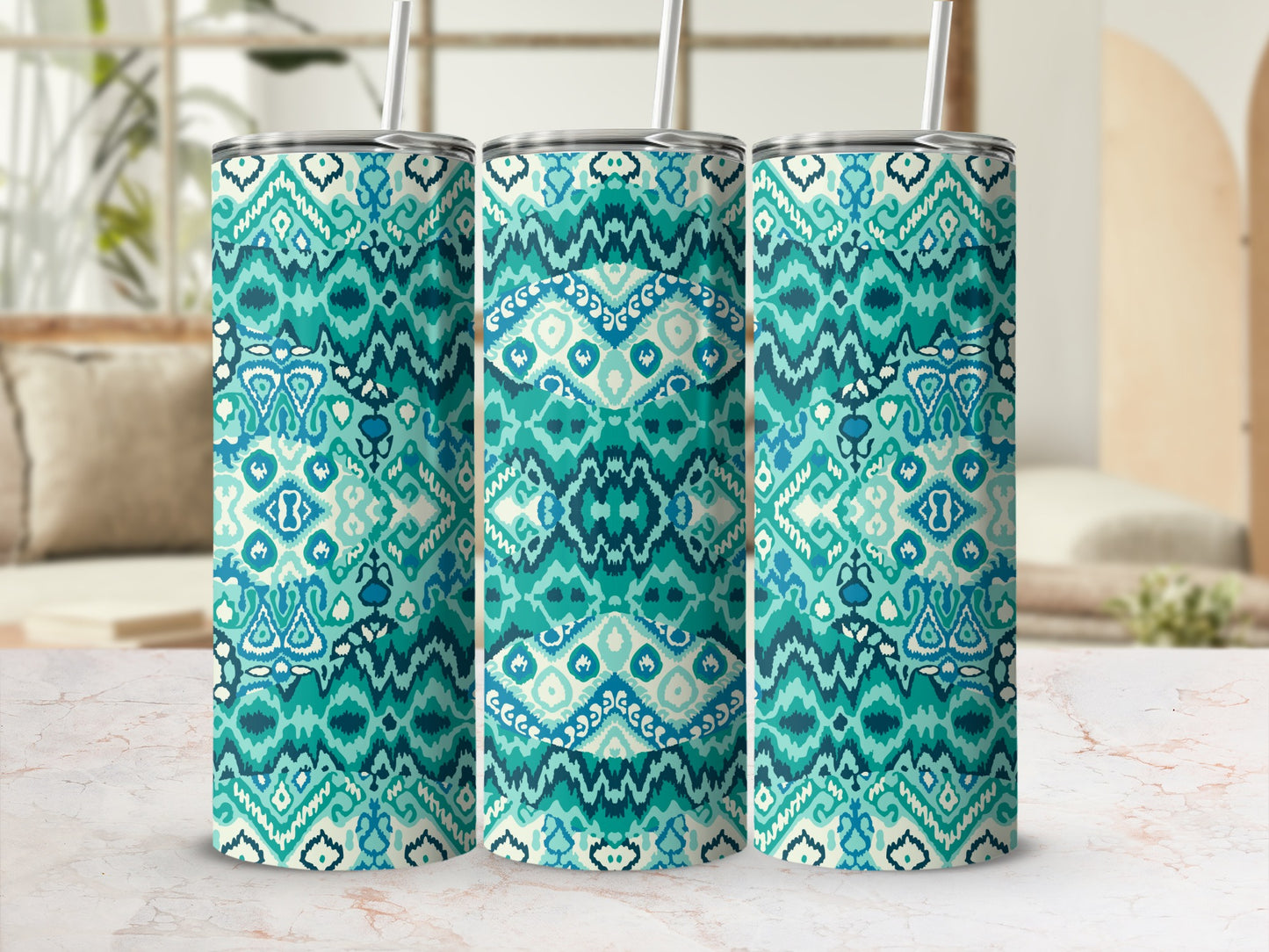 Vibrant Aztec Patterned Tumbler for Everyday Use
