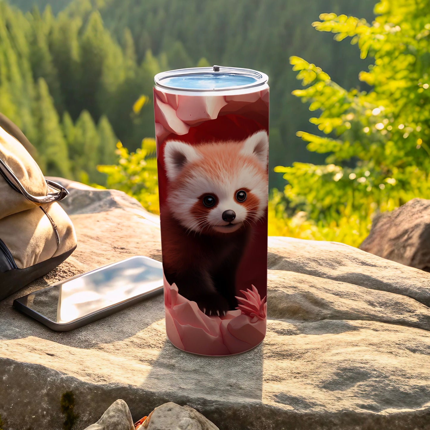 Cute Red Panda Tumbler Perfect for Outdoor Adventures