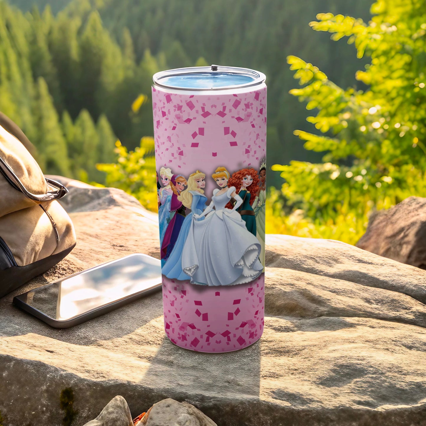 Princess Group Pink Tumbler Travel Mug for Kids and Adults