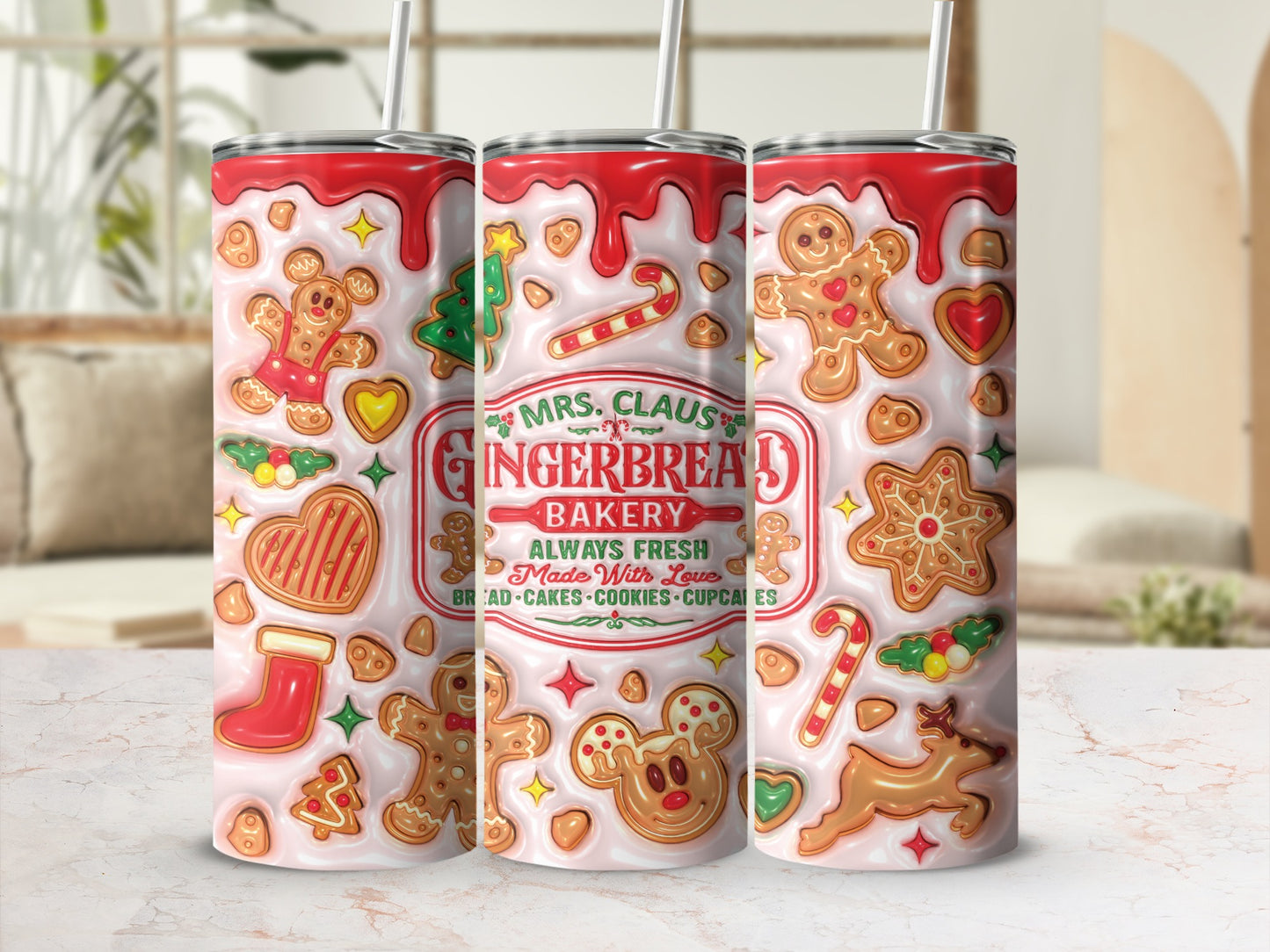 Mrs. Claus Gingerbread Bakery Always Fresh Tumbler