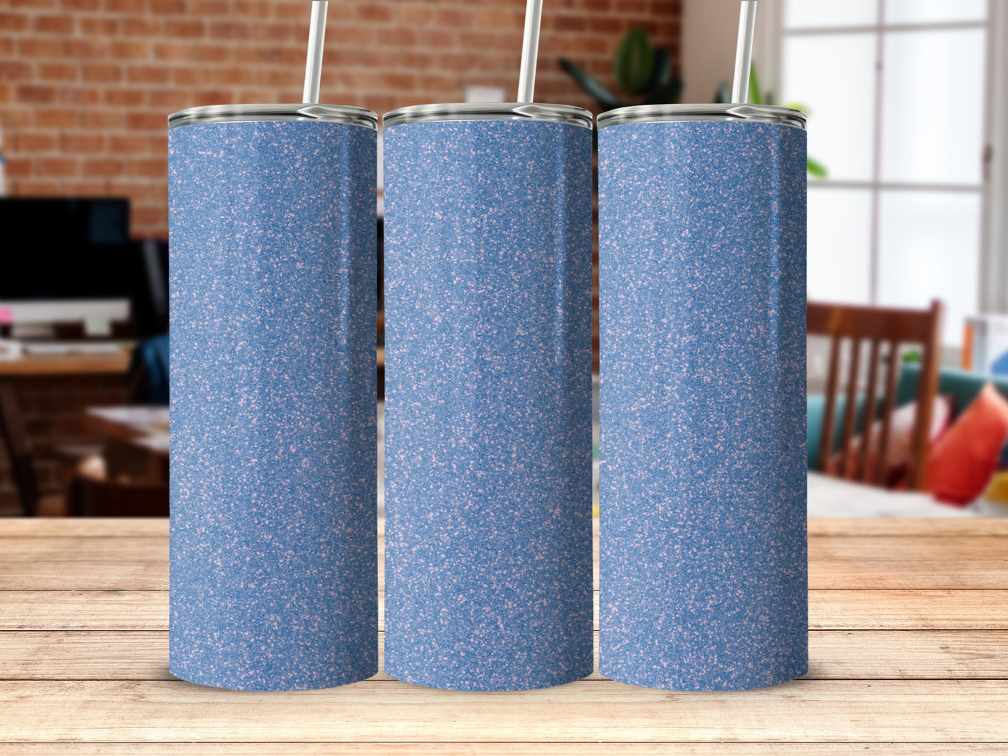 Blue Glitter Insulated Tumbler High Quality Flask