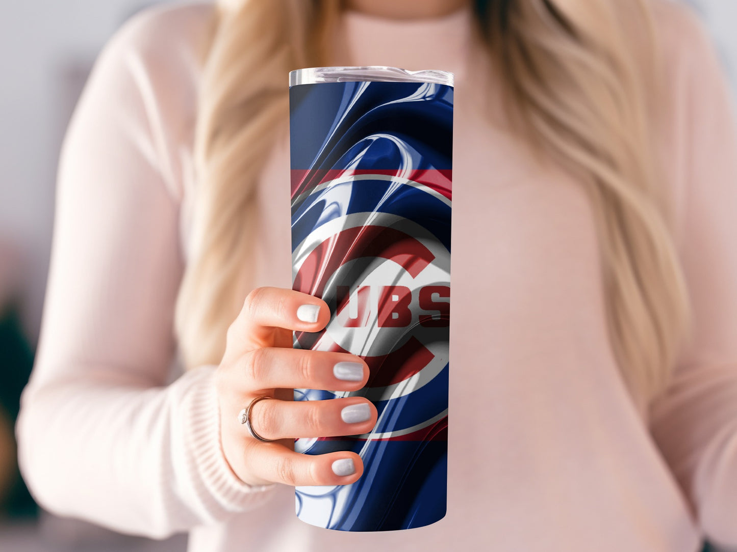 Chicago Cubs Wavy Design Colorful Look Great For Gifts Tumblers