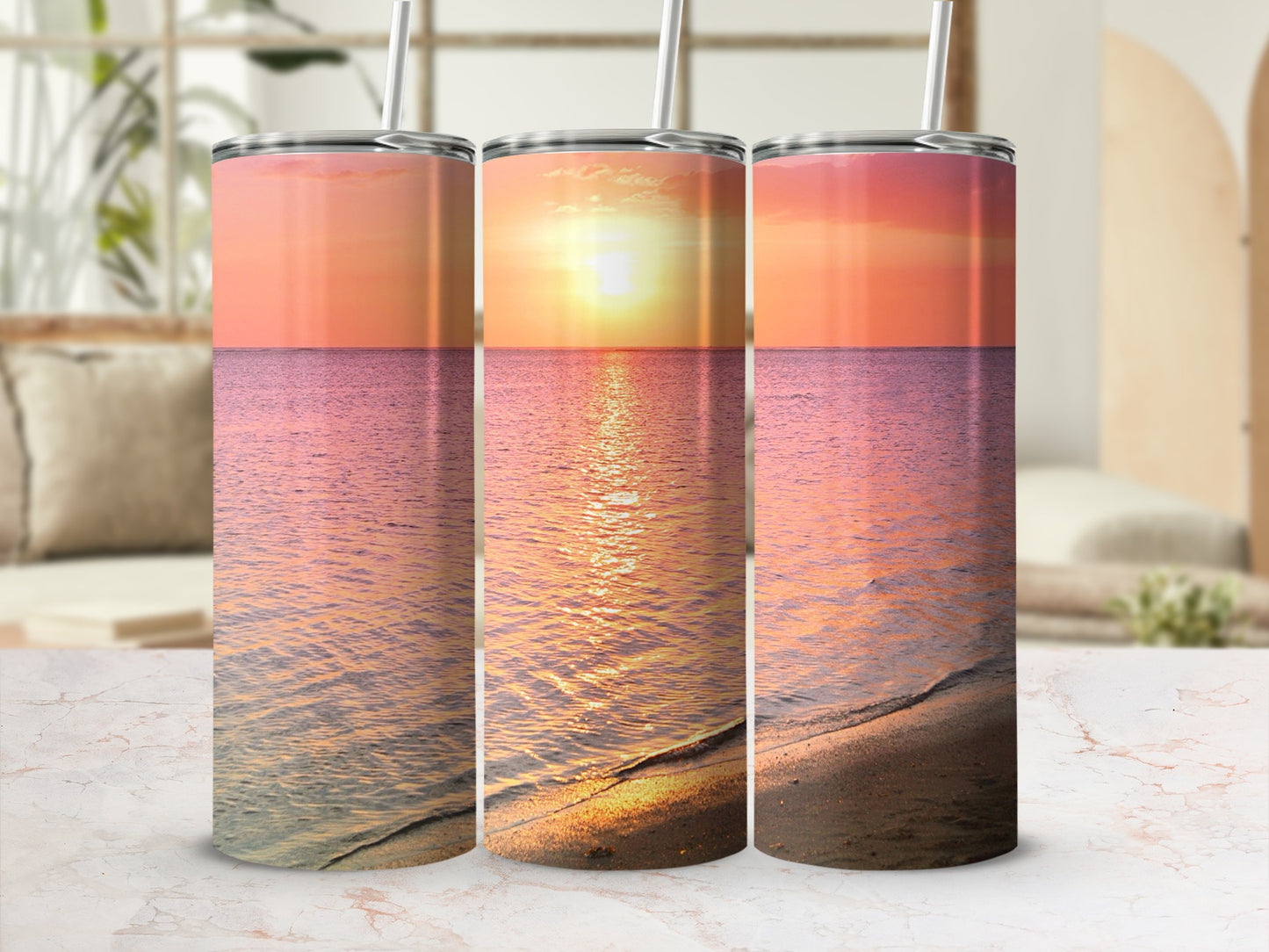 Beautiful Sunset Beach Scene Insulated Tumbler Product
