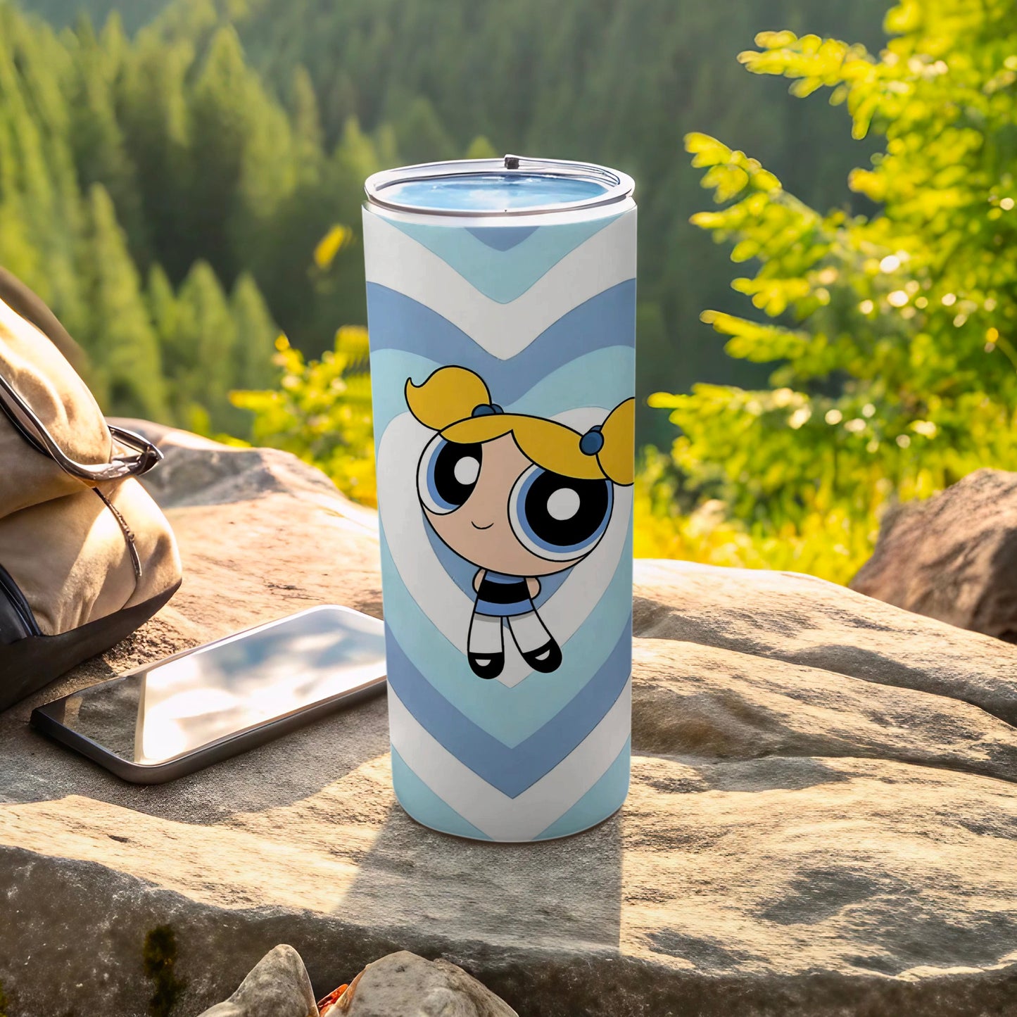 Cute Blue Cartoon Character Insulated Tumbler Cup