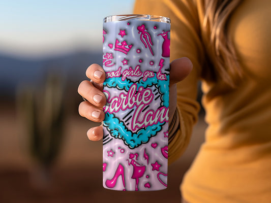 Good Girls Go to Barbie Land Background Graphics Tumblers