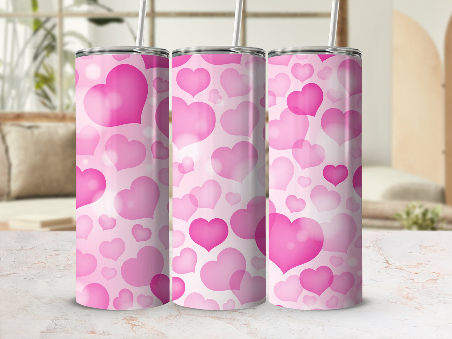 Valentine's Day Hearts Pattern Tumbler 20oz product