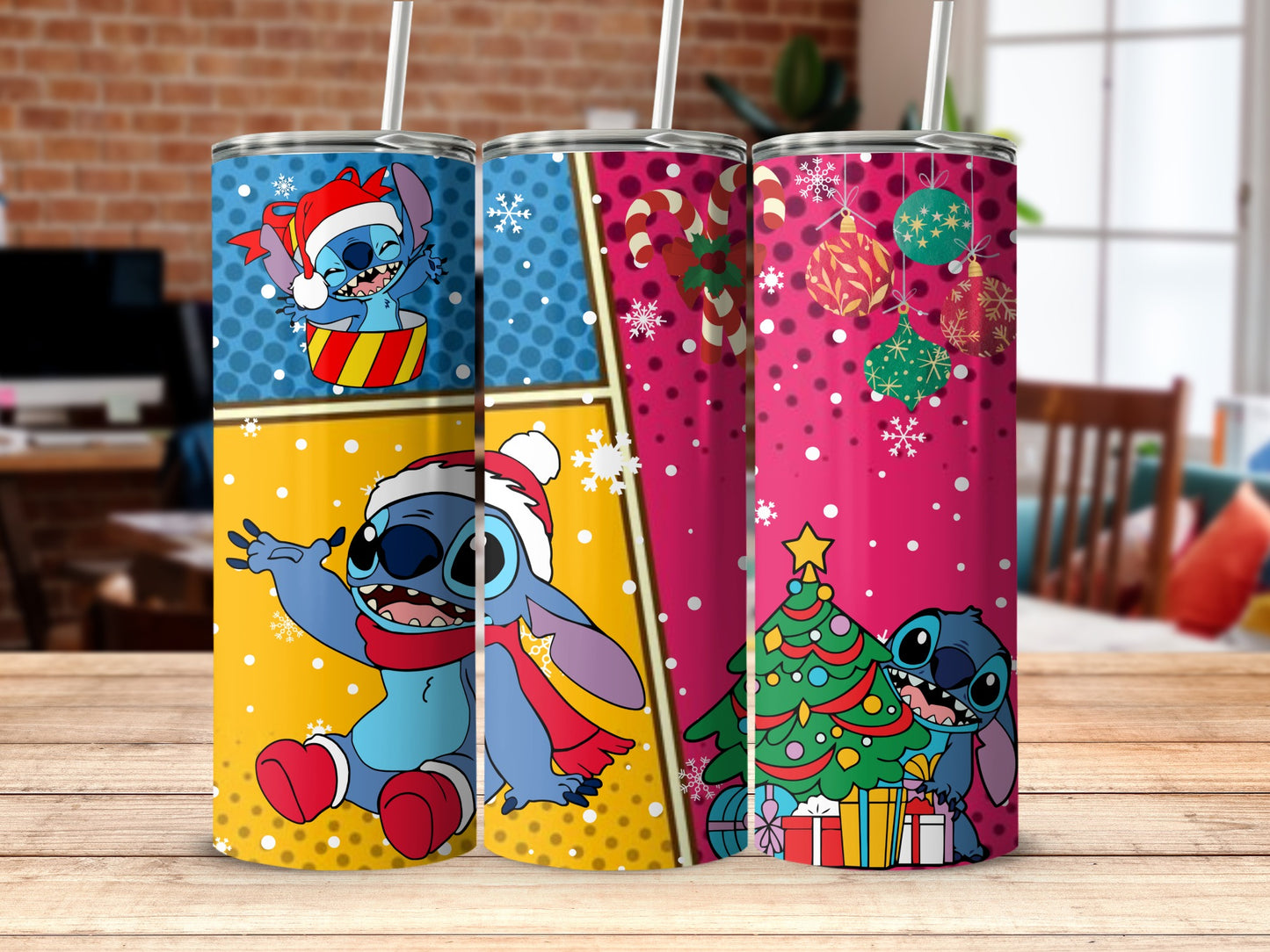 Festive Christmas Cartoon Stainless Steel Tumbler