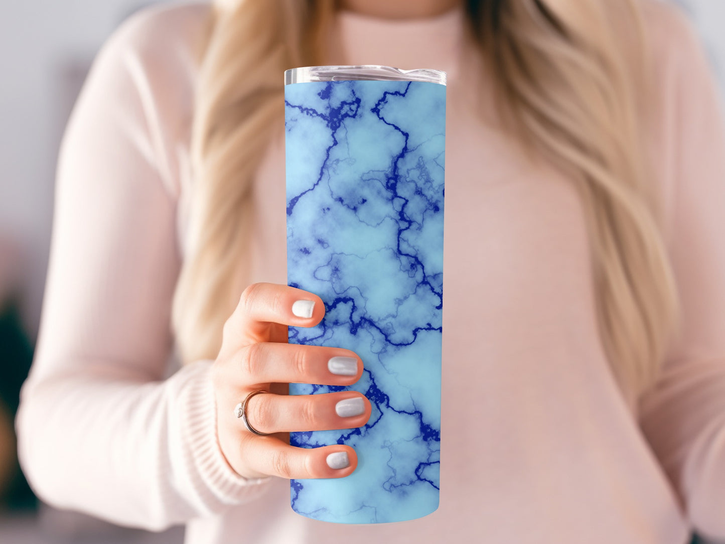 Abstract Blue Marble Design Unique Style Tumblers
