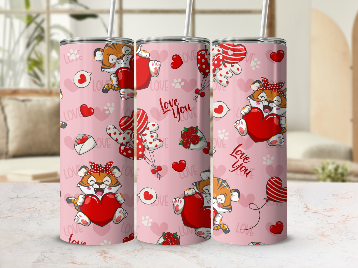 Cute Cat Paw Heart Love You Valentine's Day product