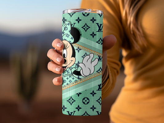 Adorable Mouse-Themed Blue Insulated Tumbler Cup
