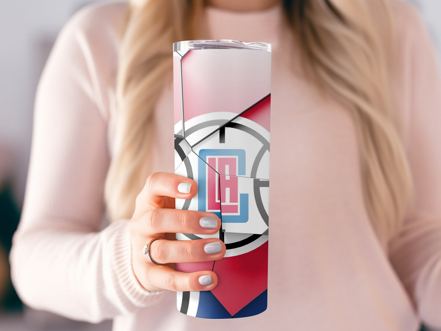 Cracking LA Clippers Logo Abstract Modern Art Tumblers