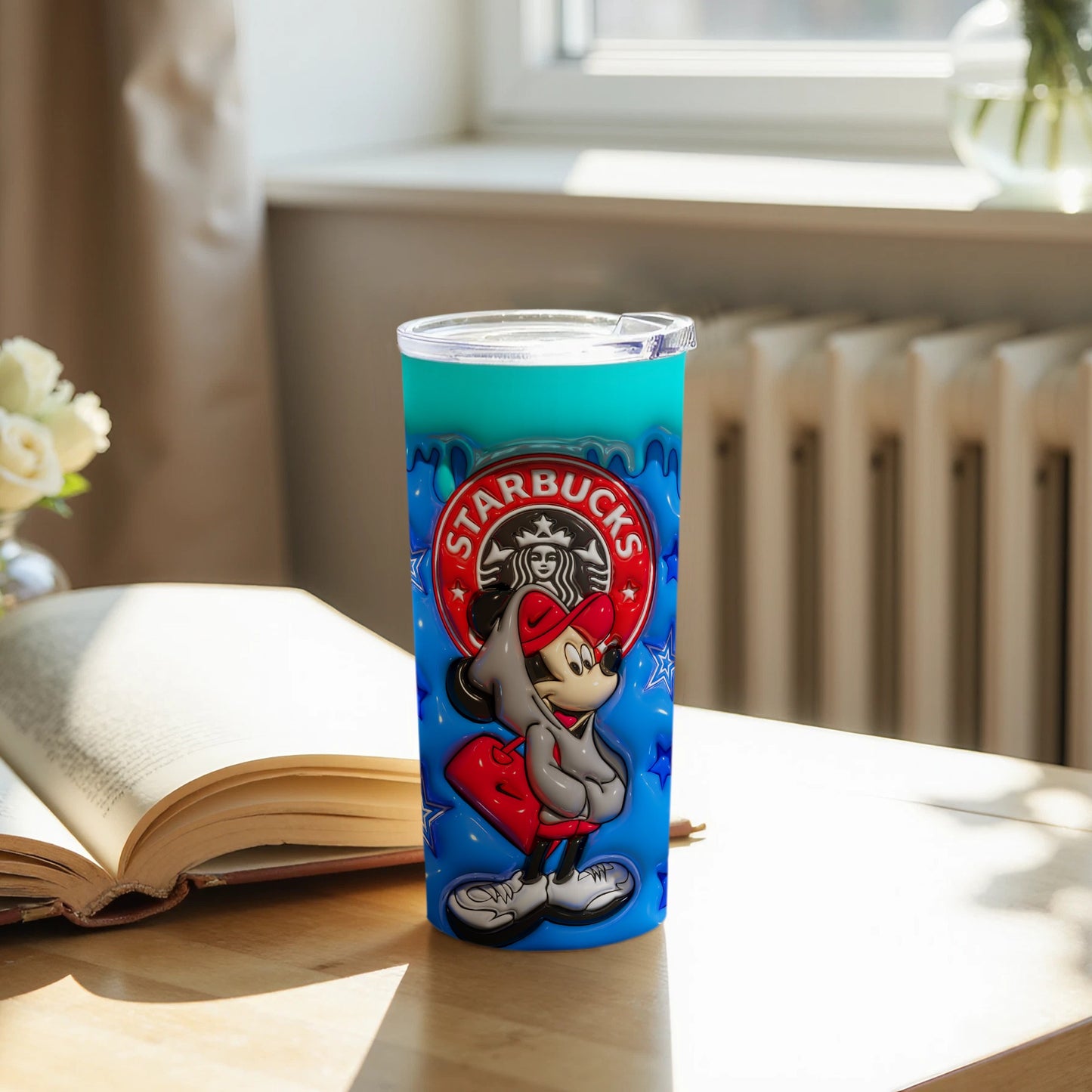 Mickey Mouse Starbucks-themed tumbler design