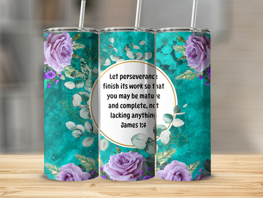 Inspirational Floral Design Quote Tumbler for Motivation