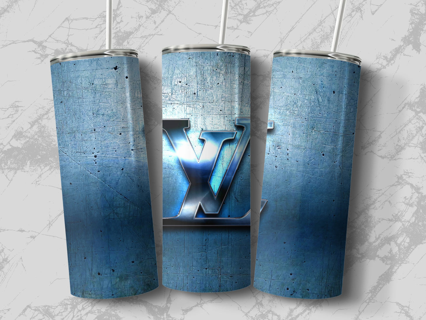 Blue Metallic Pattern Design Tumbler Product