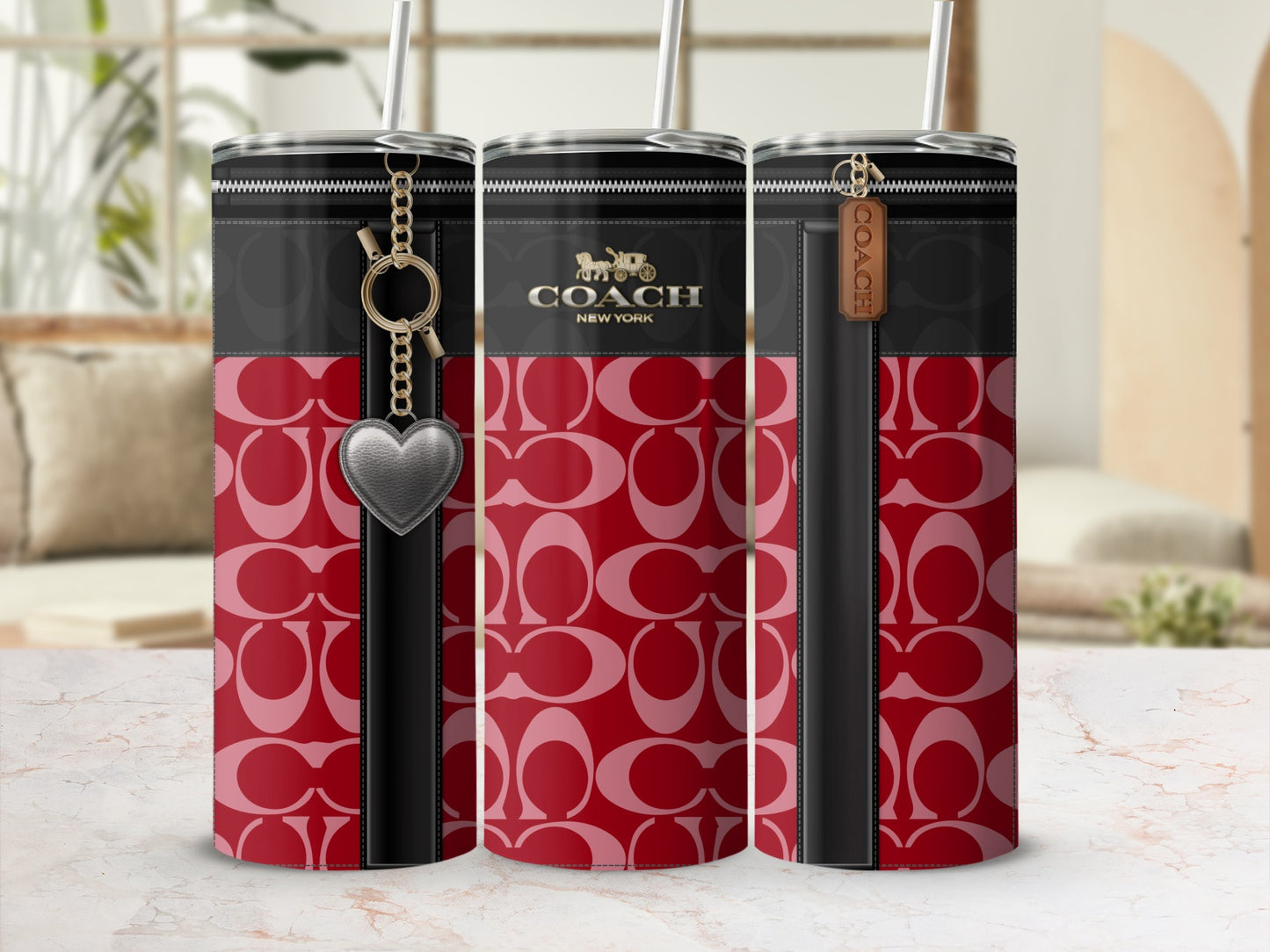 Stylish Red and Black Insulated Tumbler Flask