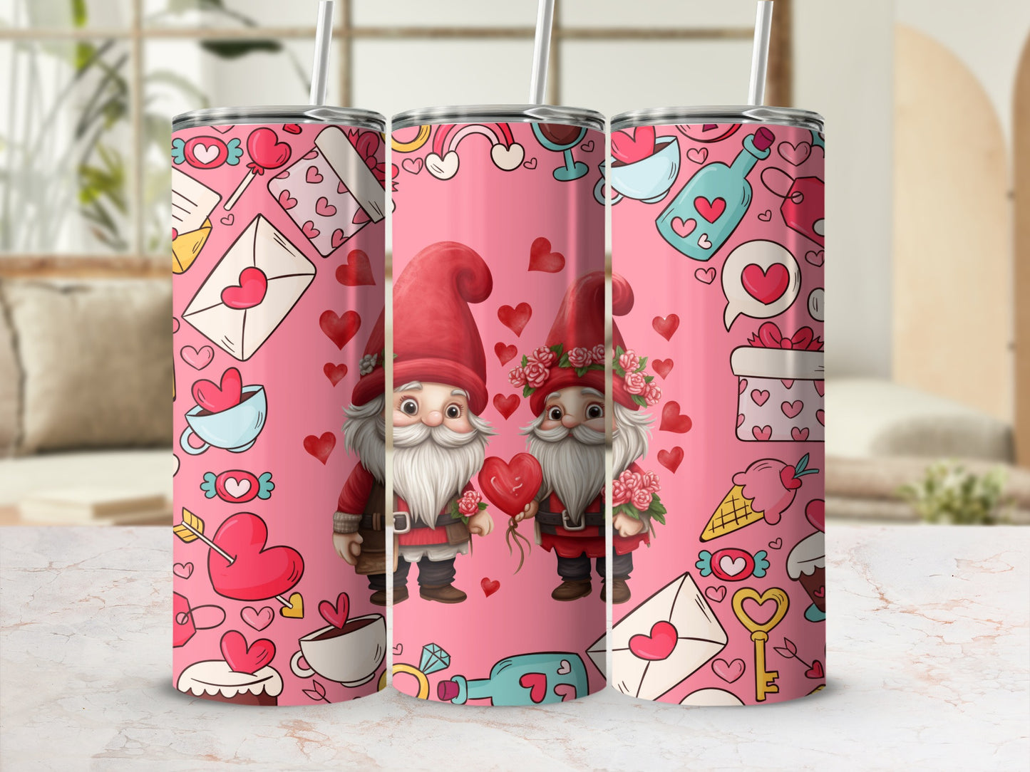 Valentine's Day gnome and heart themed product