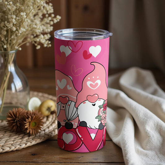 Gnome Hearts Love Valentine's Day Themed Tumbler