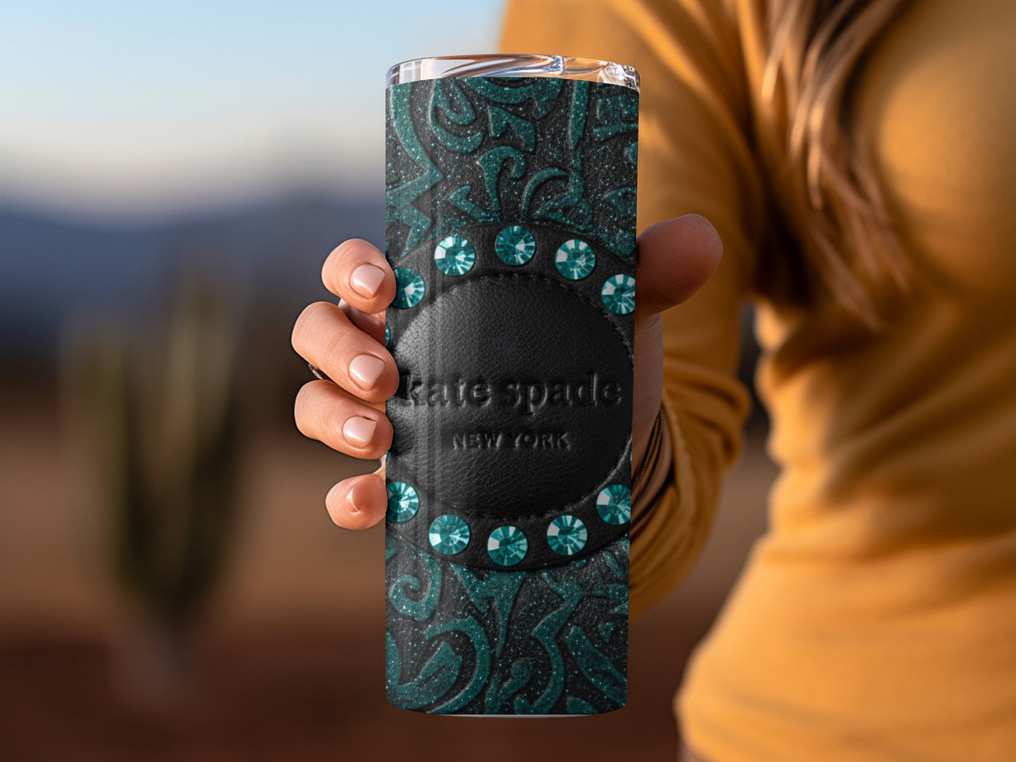 Inspired By Fabulous Kate Spade New York Teal Jewel Detail Design Tumblers