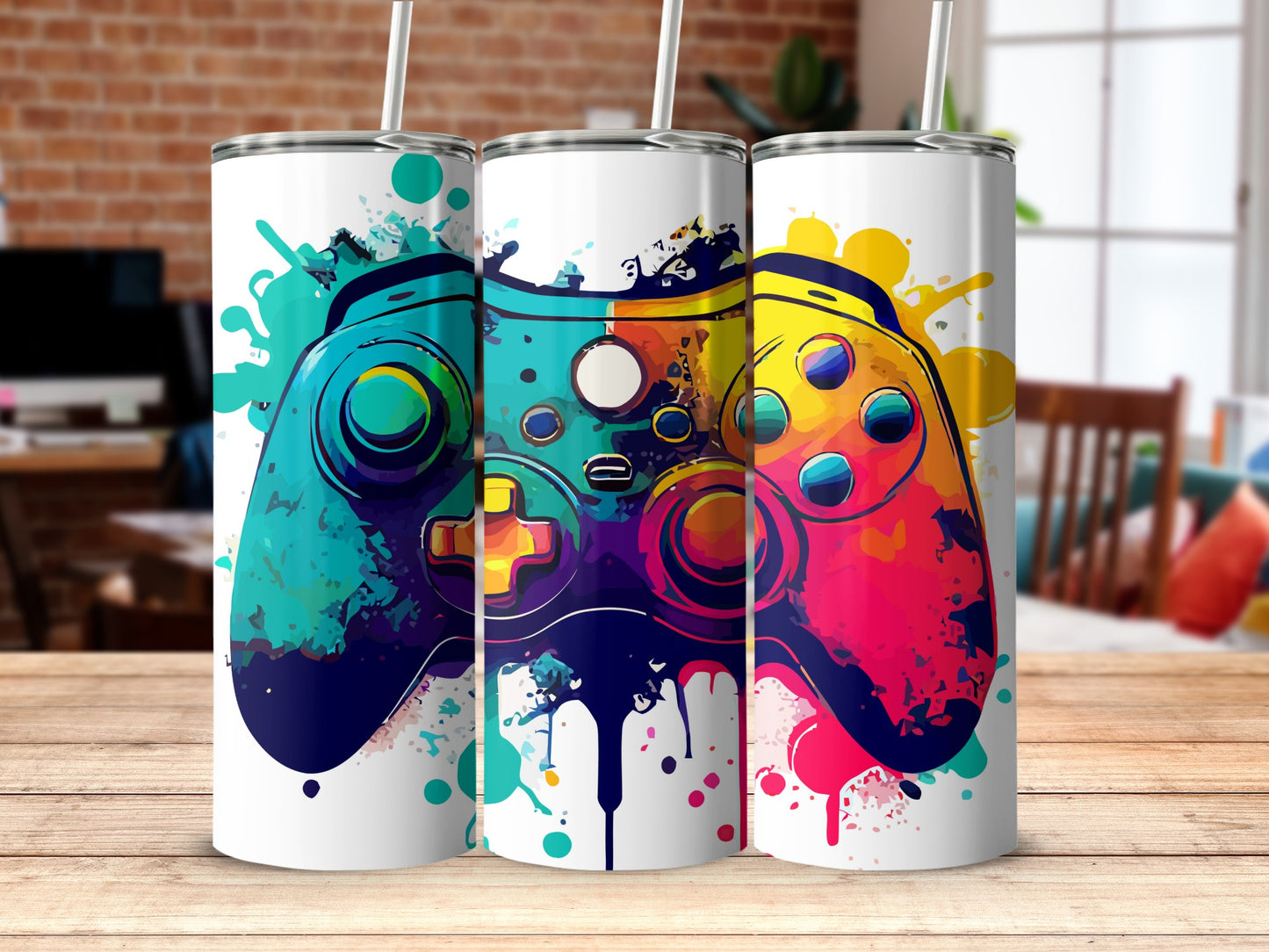 Colorful Splatter Design Gaming Inspired Drinkware