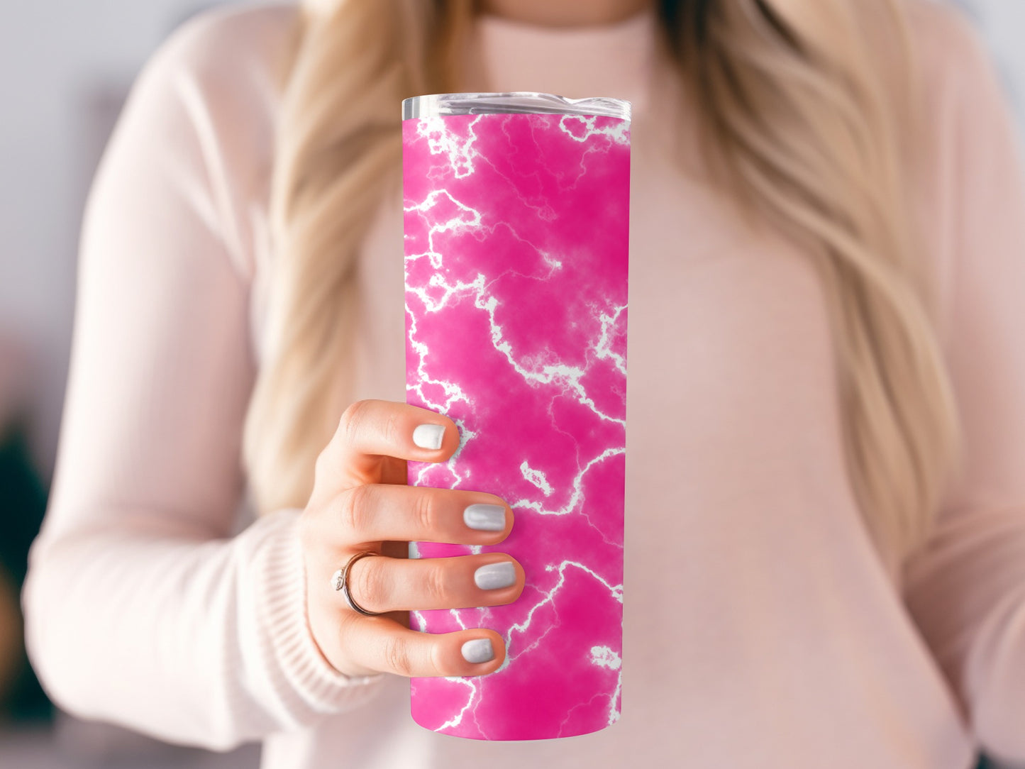 Vivid Pink Lightening Pattern Cool Design Amazing Tumblers